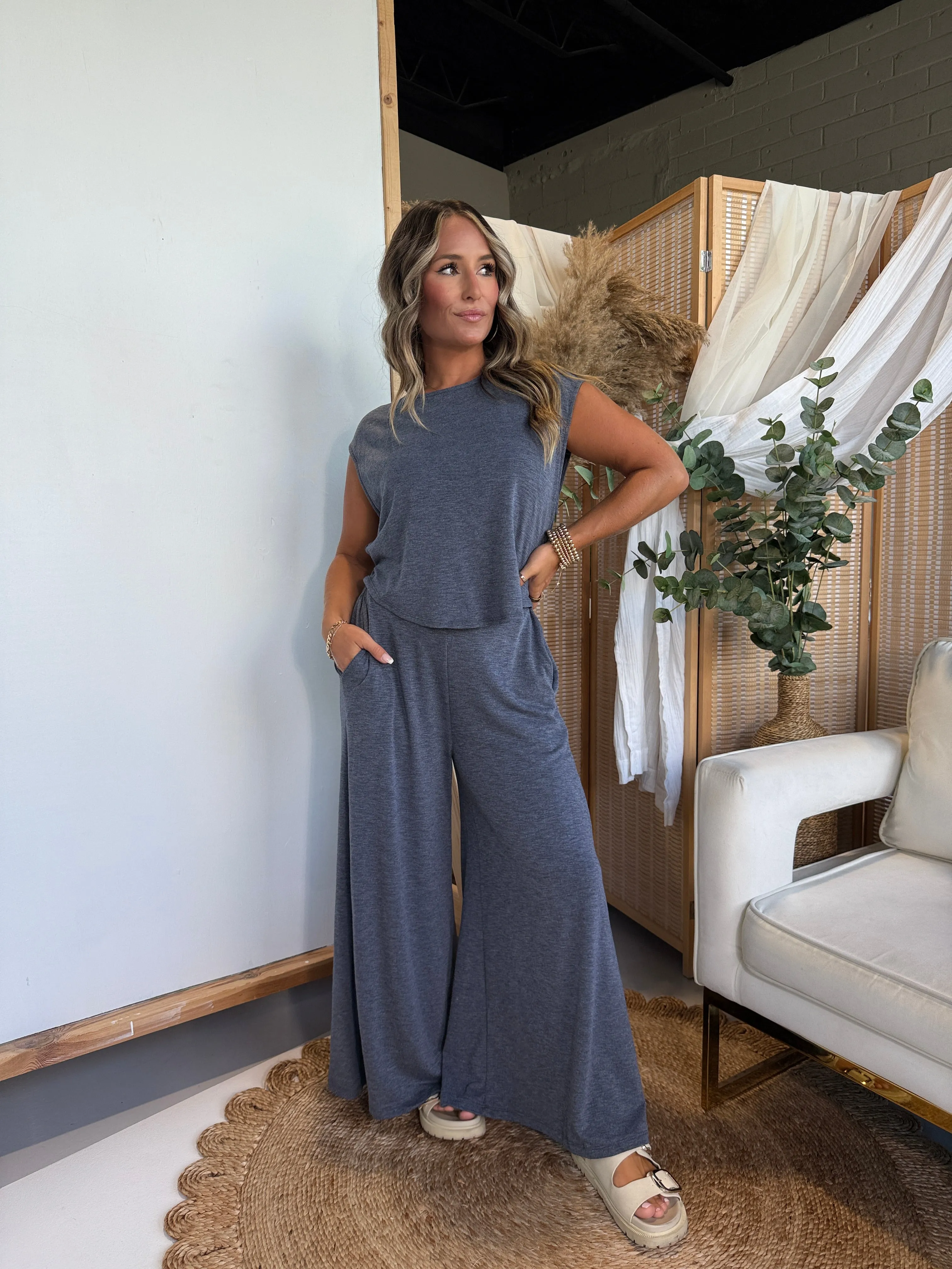 Comfy Cove Wide Leg Jumpsuit Navy sold by Chic by Ally B product image thumbnail 3