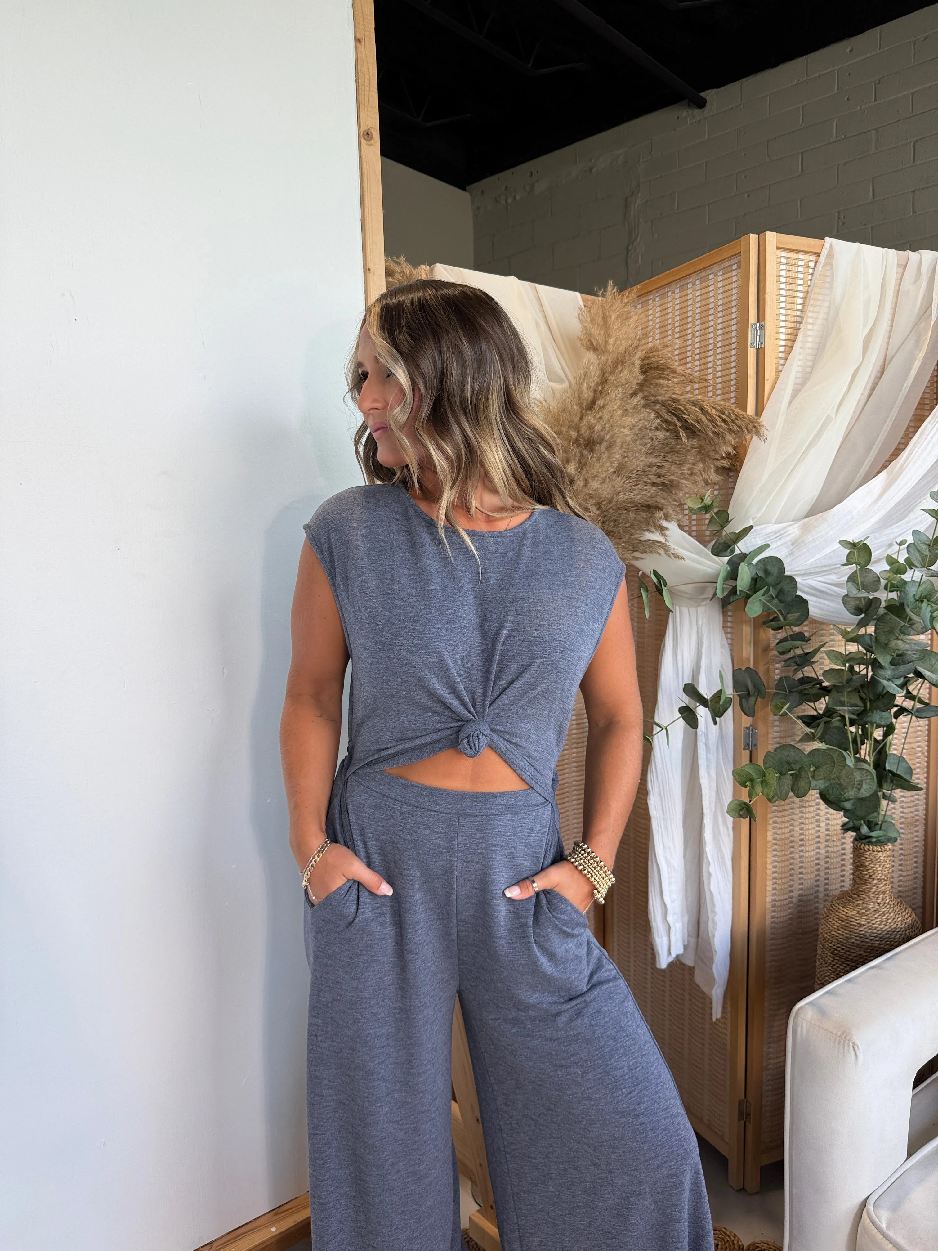 Comfy Cove Wide Leg Jumpsuit Navy sold by Chic by Ally B product image thumbnail 5
