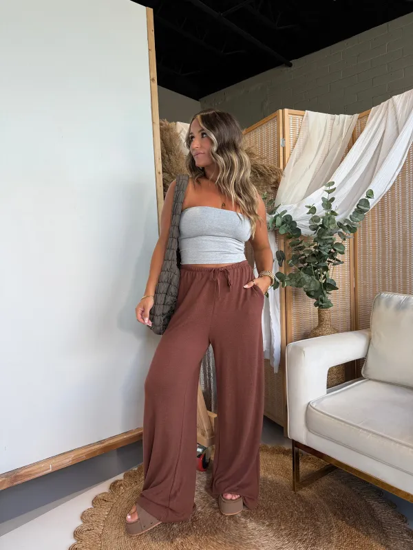 Cloud Nine Lounge Knit Pants Chestnut sold by Chic by Ally B