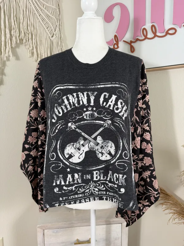 Johnny Cash Mix & Match Tee Black Floral sold by Chic by Ally B