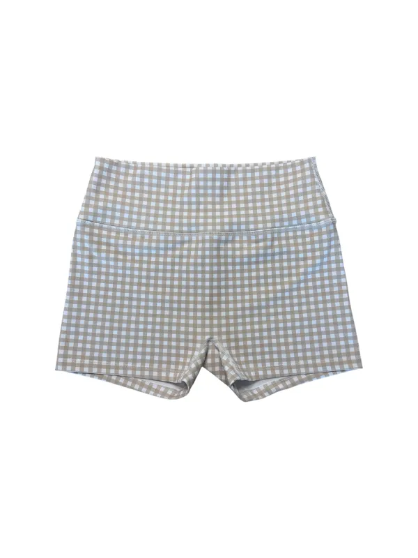 It Girl Mini Biker Shorts Gingham Beige sold by Chic by Ally B
