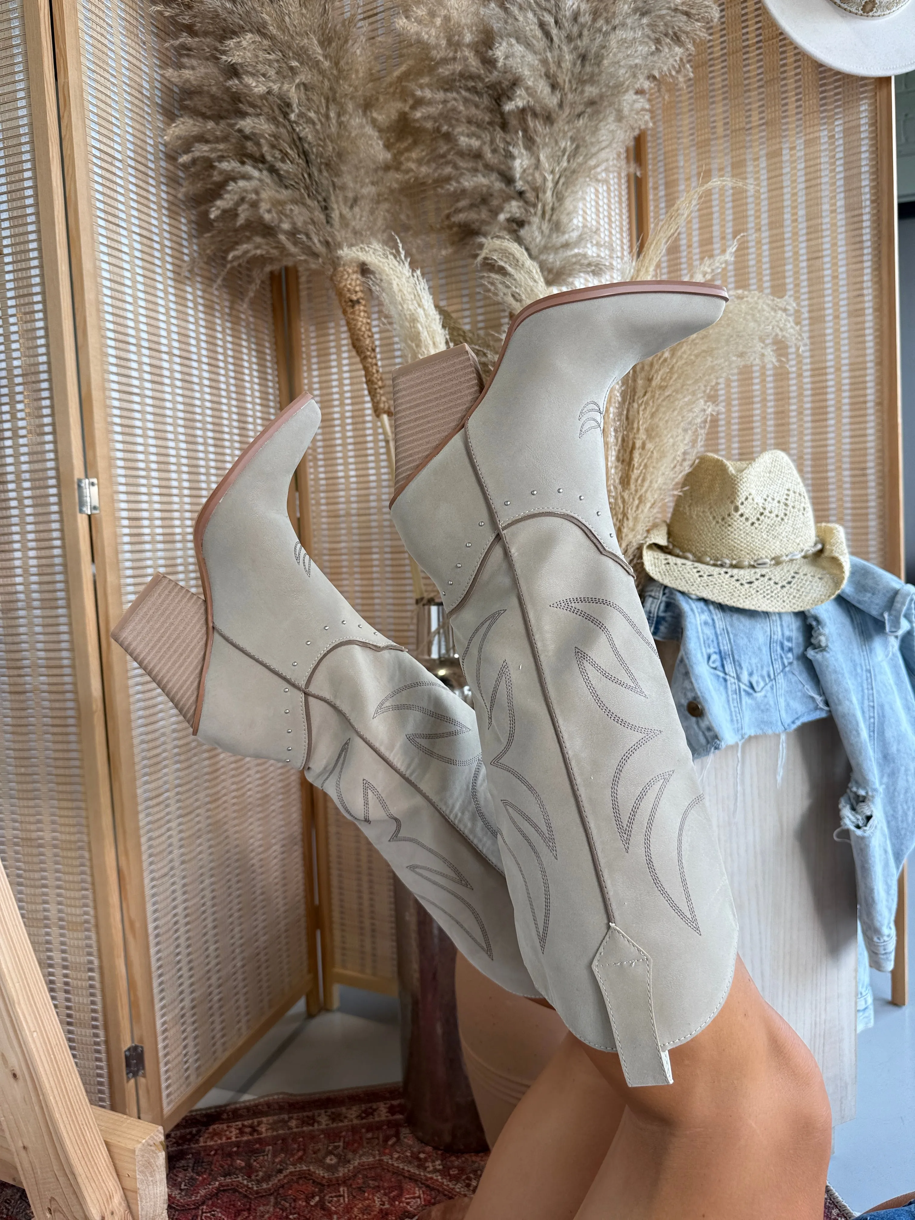 Ashton Western Cowboy Boots Taupe sold by Chic by Ally B product image thumbnail 3