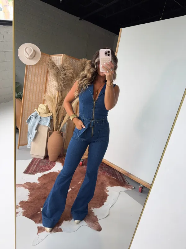 Desert Rose Denim Jumpsuit sold by Chic by Ally B