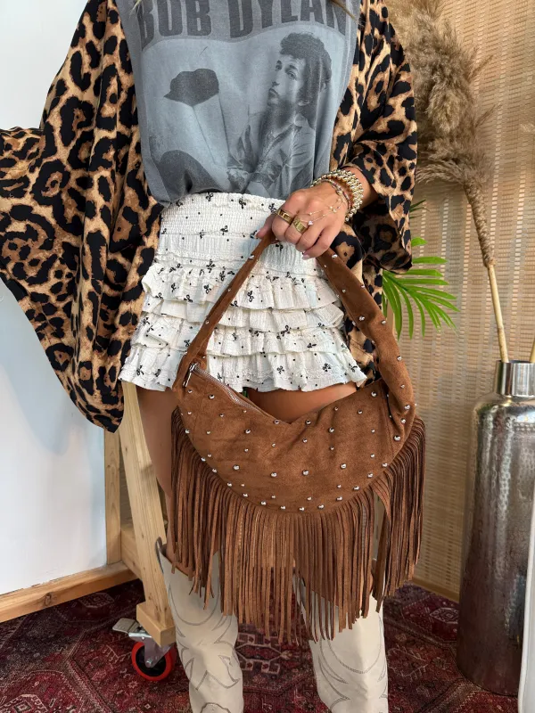 Forever Fringe Suede Bag Camel sold by Chic by Ally B