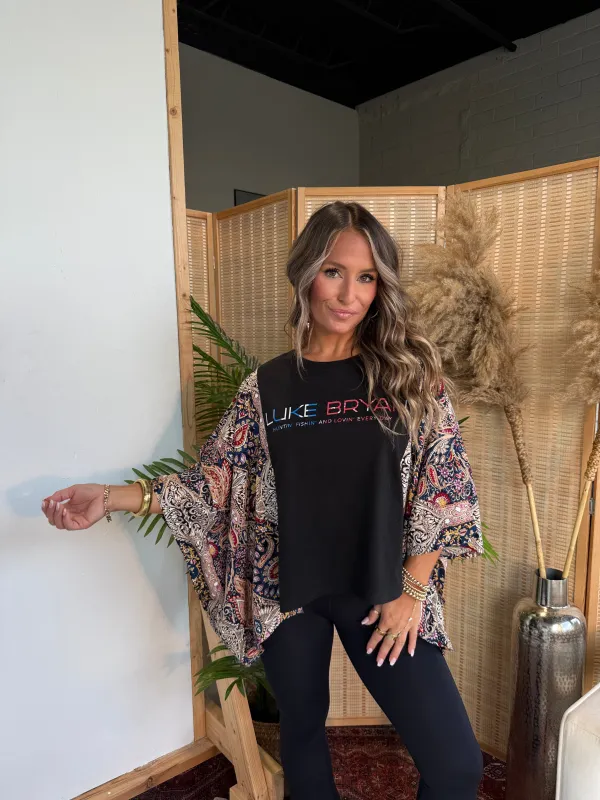 Luke Bryan Mix & Match Tee Black Floral sold by Chic by Ally B