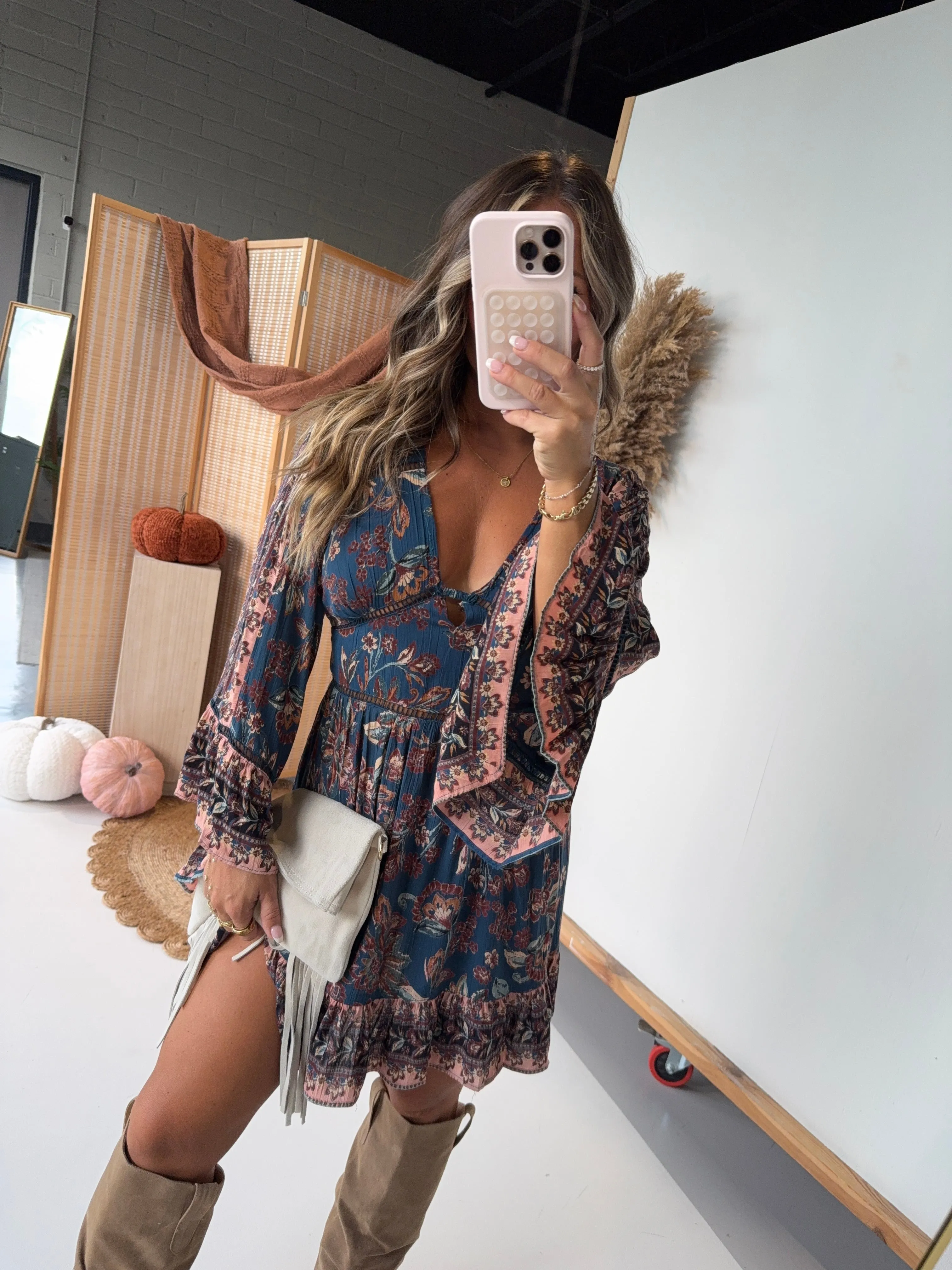 Seasonal Shift Boho Dress Slate sold by Chic by Ally B product image thumbnail 4