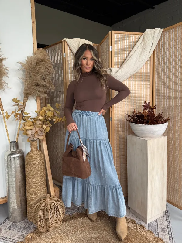 Foliage Tencel Maxi Skirt Denim sold by Chic by Ally B