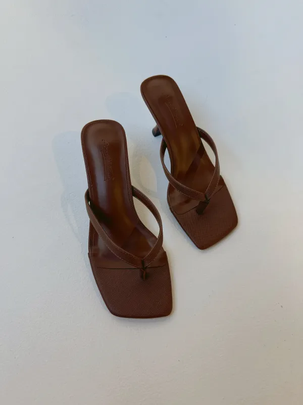 Align Me Thong Kitten Heels Brown sold by Chic by Ally B