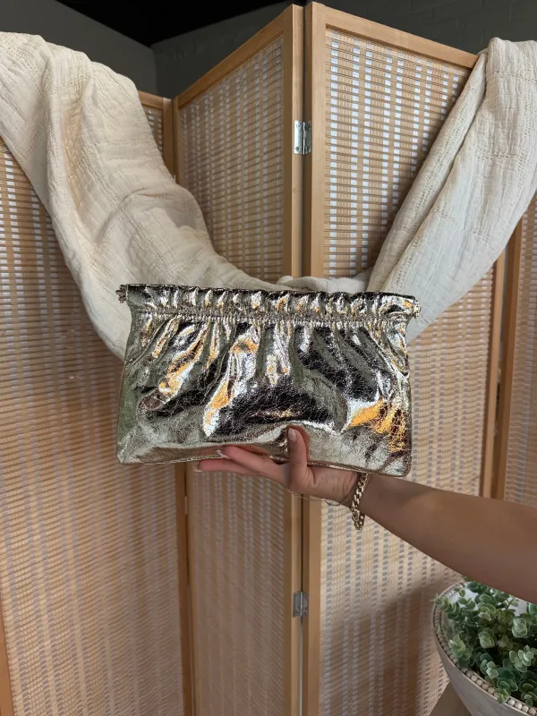 Top Tier Clutch Gold sold by Chic by Ally B