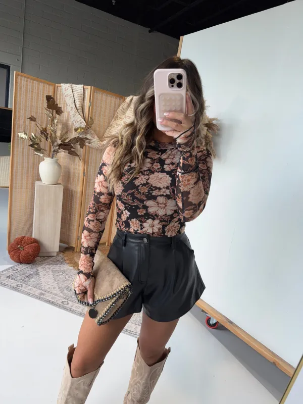 Bambi Flare Faux Leather Shorts Black sold by Chic by Ally B