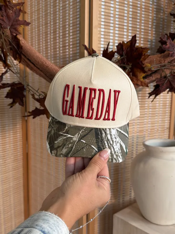 Game Day Vintage Trucker Hat Camo Red sold by Chic by Ally B