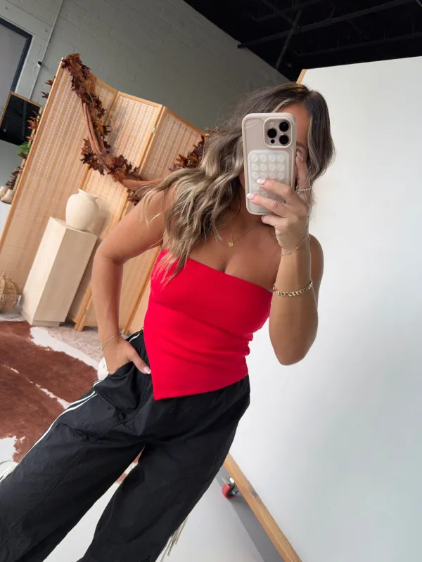 Sunday Funday Tube Top Red sold by Chic by Ally B