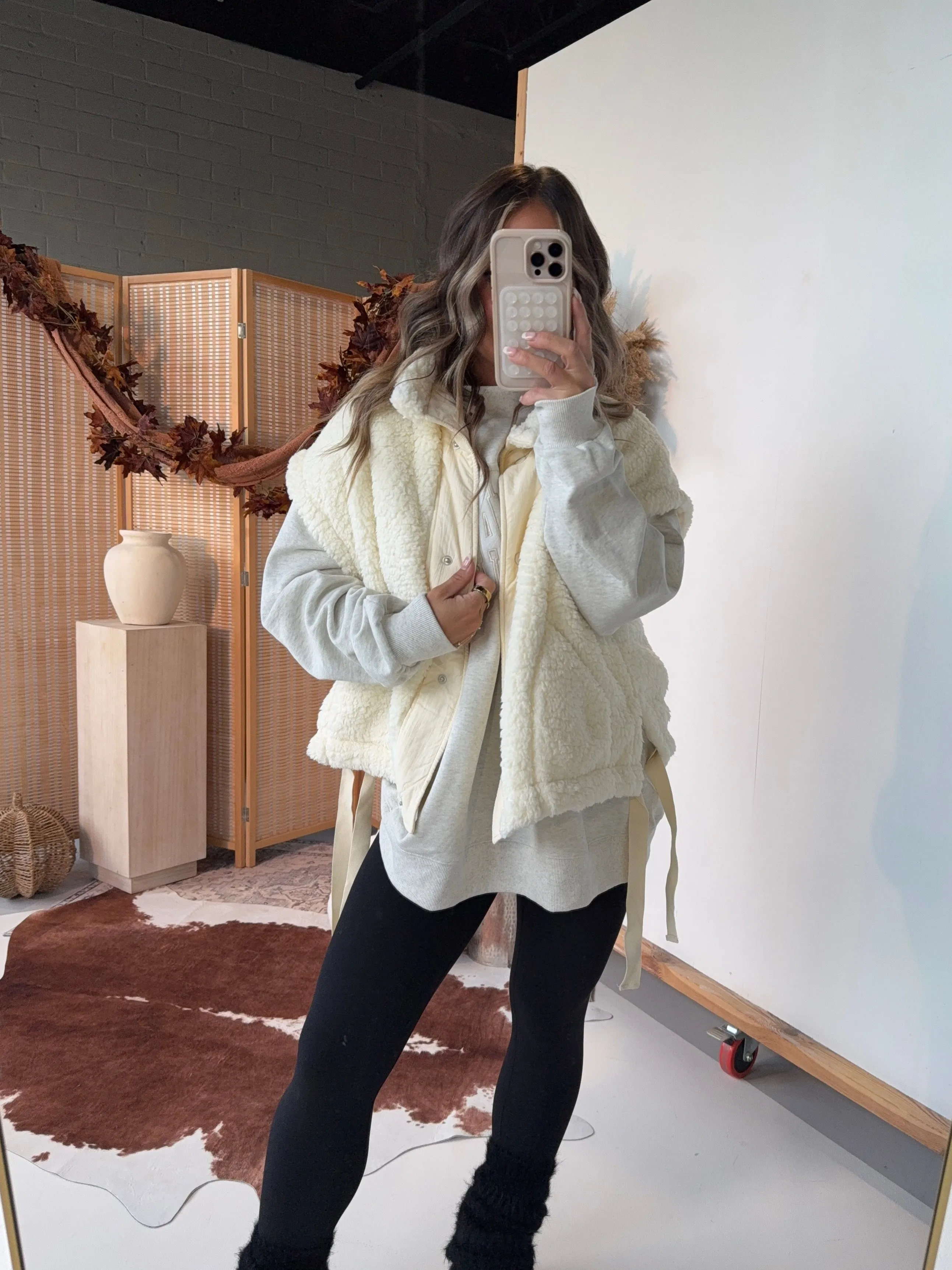 Everleigh Sherpa Vest Cream sold by Chic by Ally B product image thumbnail 2