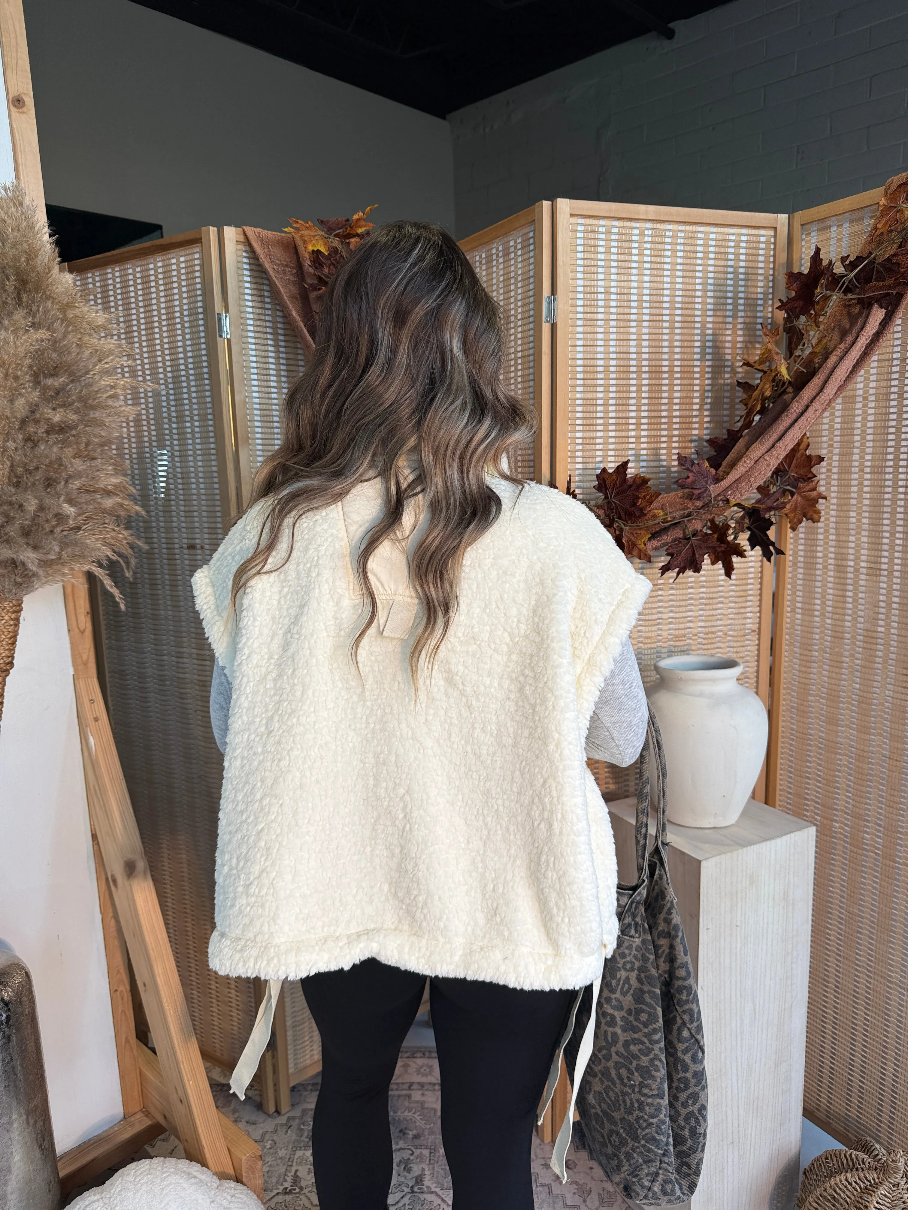 Everleigh Sherpa Vest Cream sold by Chic by Ally B product image thumbnail 5