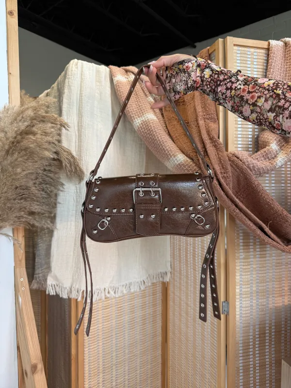 Ginny Faux Leather Shoulder Bag Brown sold by Chic by Ally B