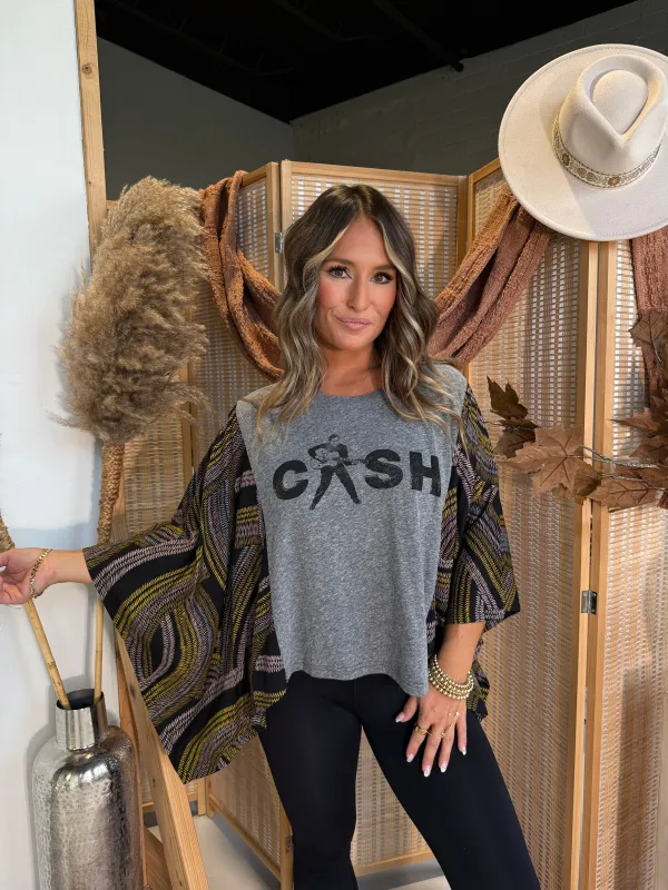 Johnny Cash Mix & Match Tee Grey Multi sold by Chic by Ally B