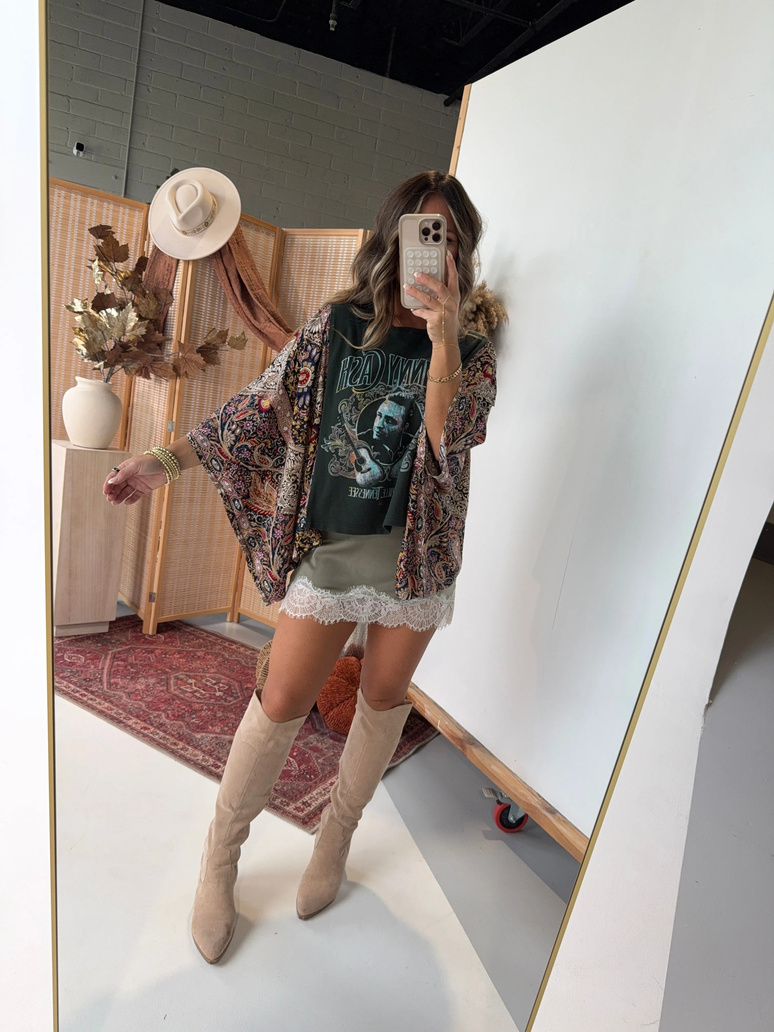 Johnny Cash Mix & Match Tee Green Floral sold by Chic by Ally B product image thumbnail 5