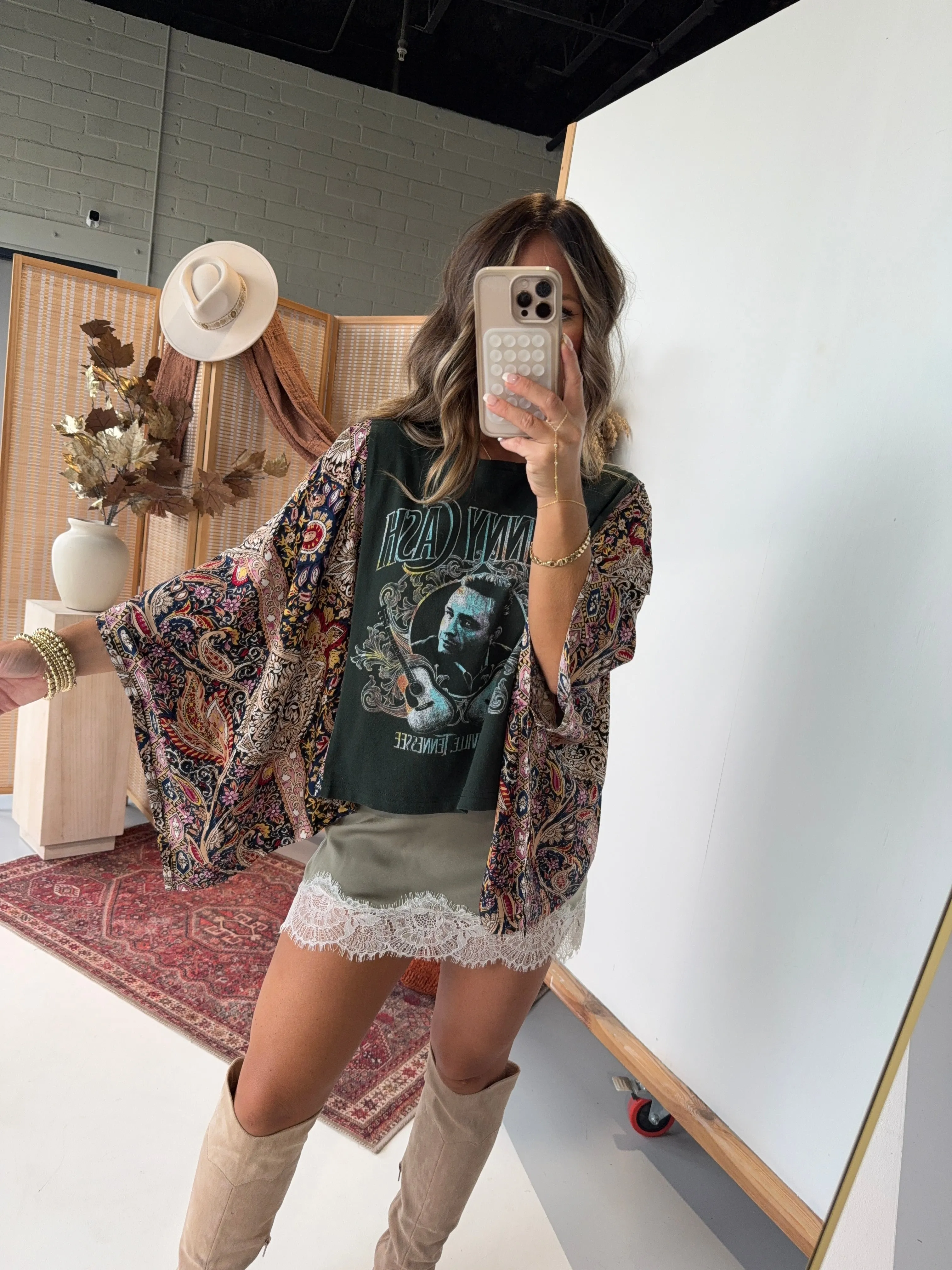 Johnny Cash Mix & Match Tee Green Floral sold by Chic by Ally B product image thumbnail 2