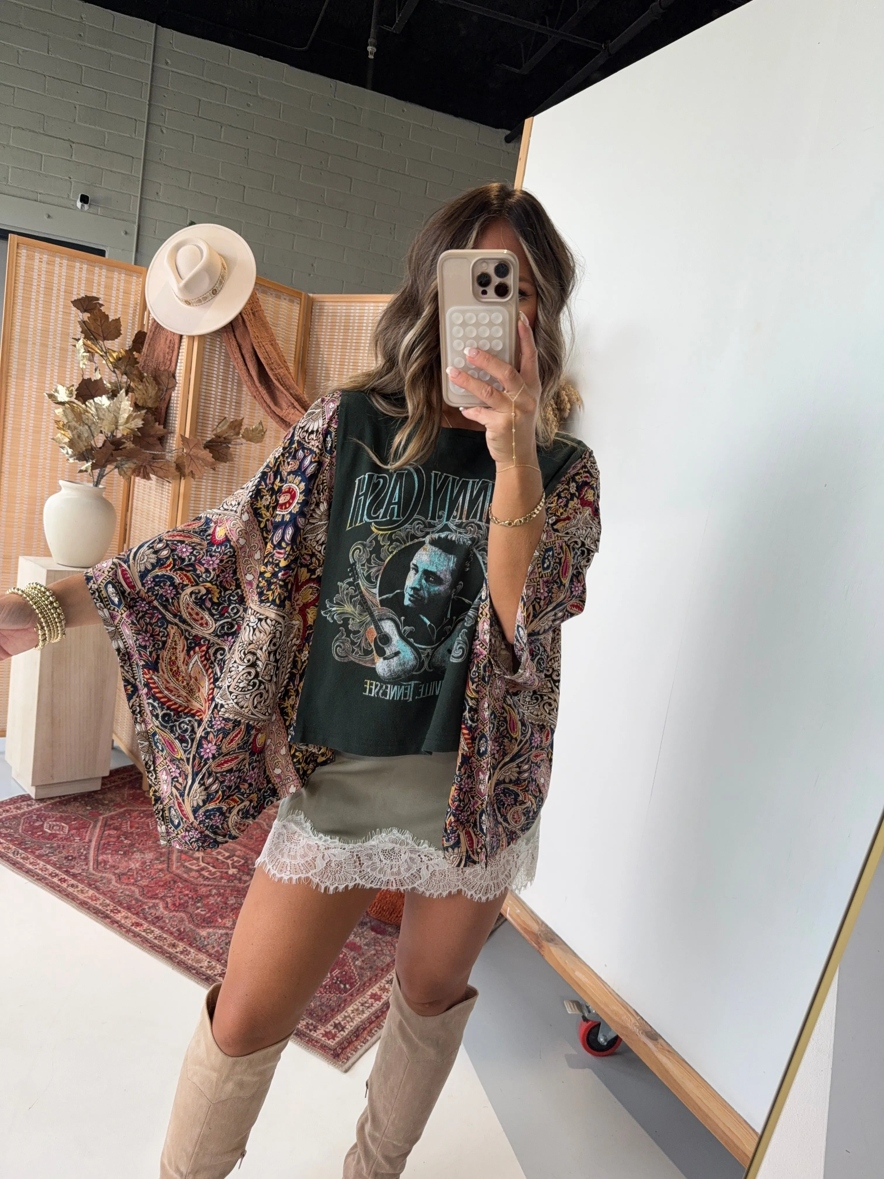 Johnny Cash Mix & Match Tee Green Floral sold by Chic by Ally B product image thumbnail 4