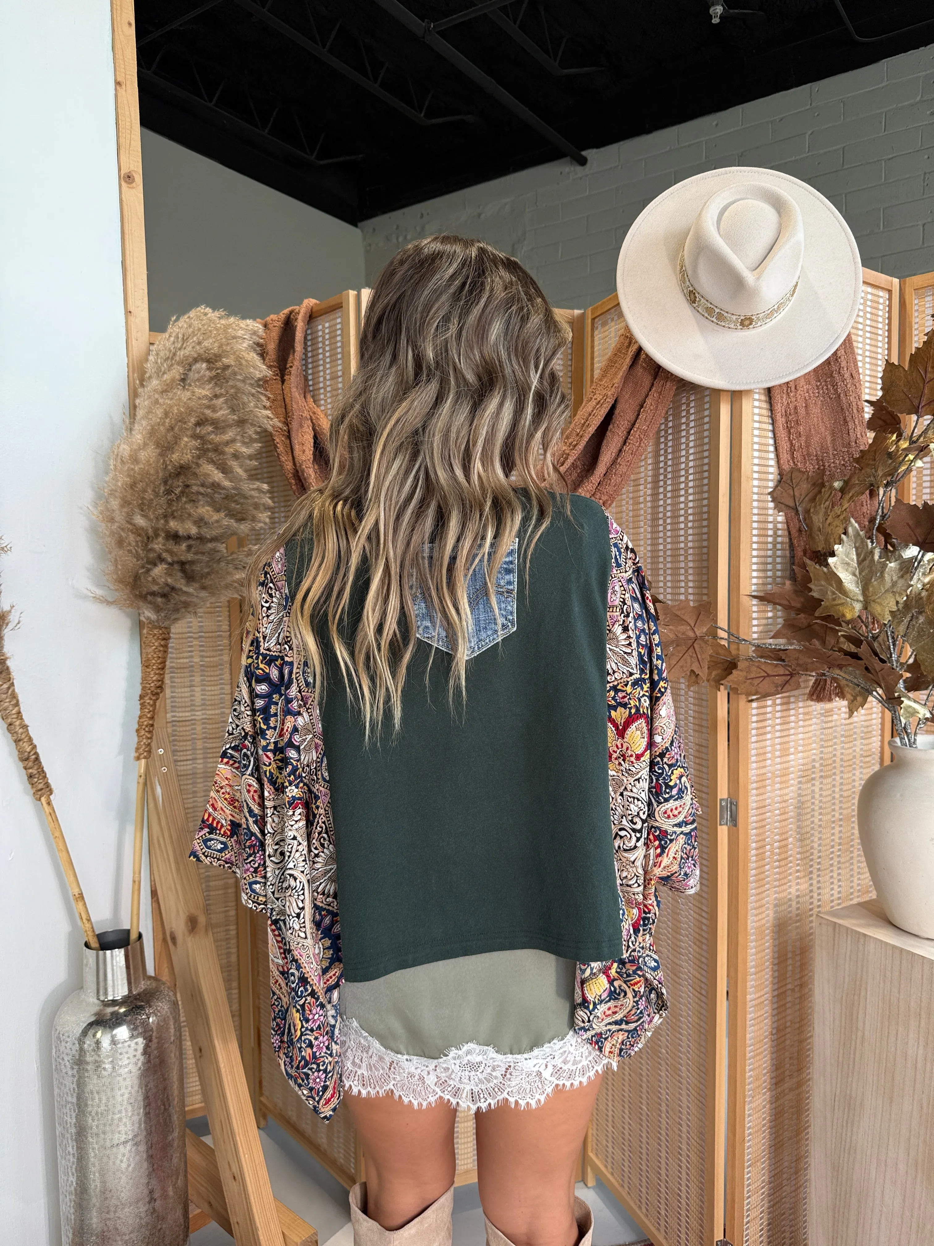 Johnny Cash Mix & Match Tee Green Floral sold by Chic by Ally B product image thumbnail 3