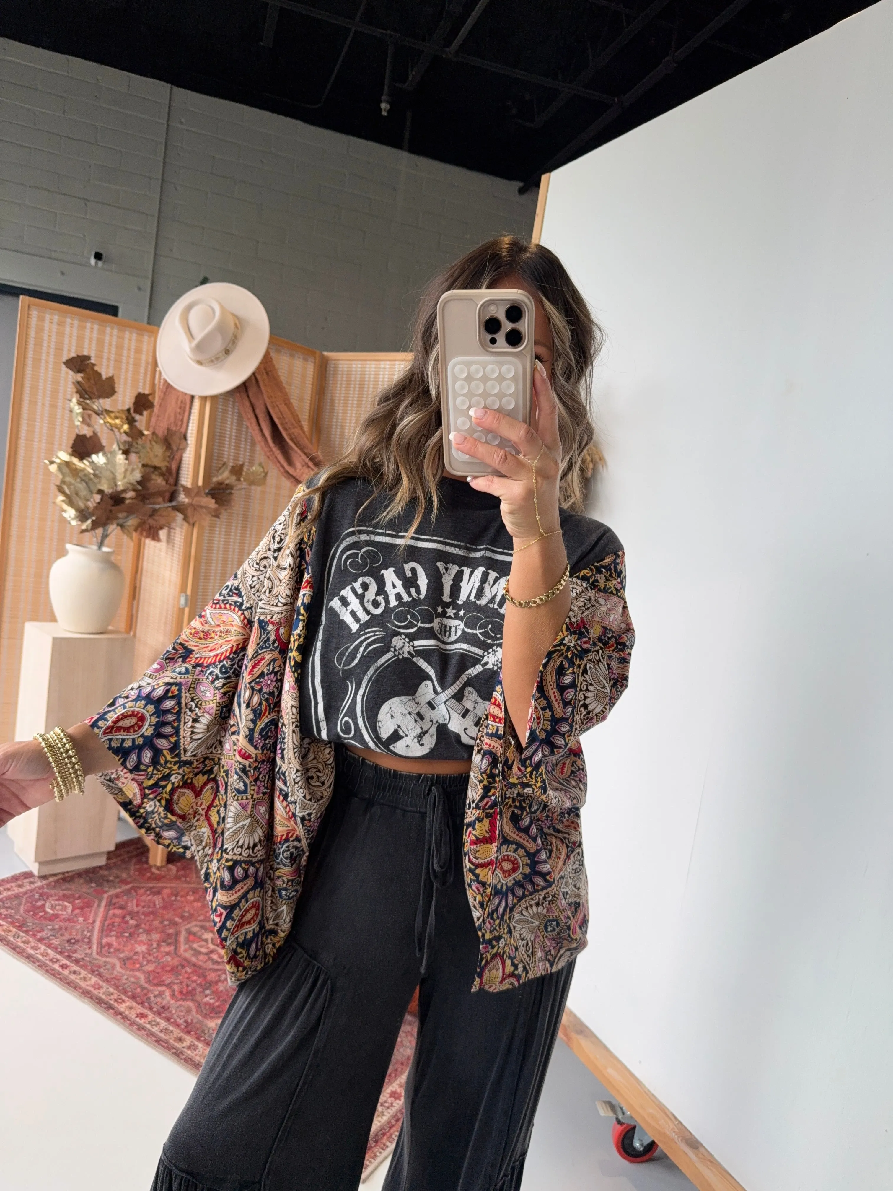 Johnny Cash Mix & Match Tee DK Grey Floral sold by Chic by Ally B product image thumbnail 3