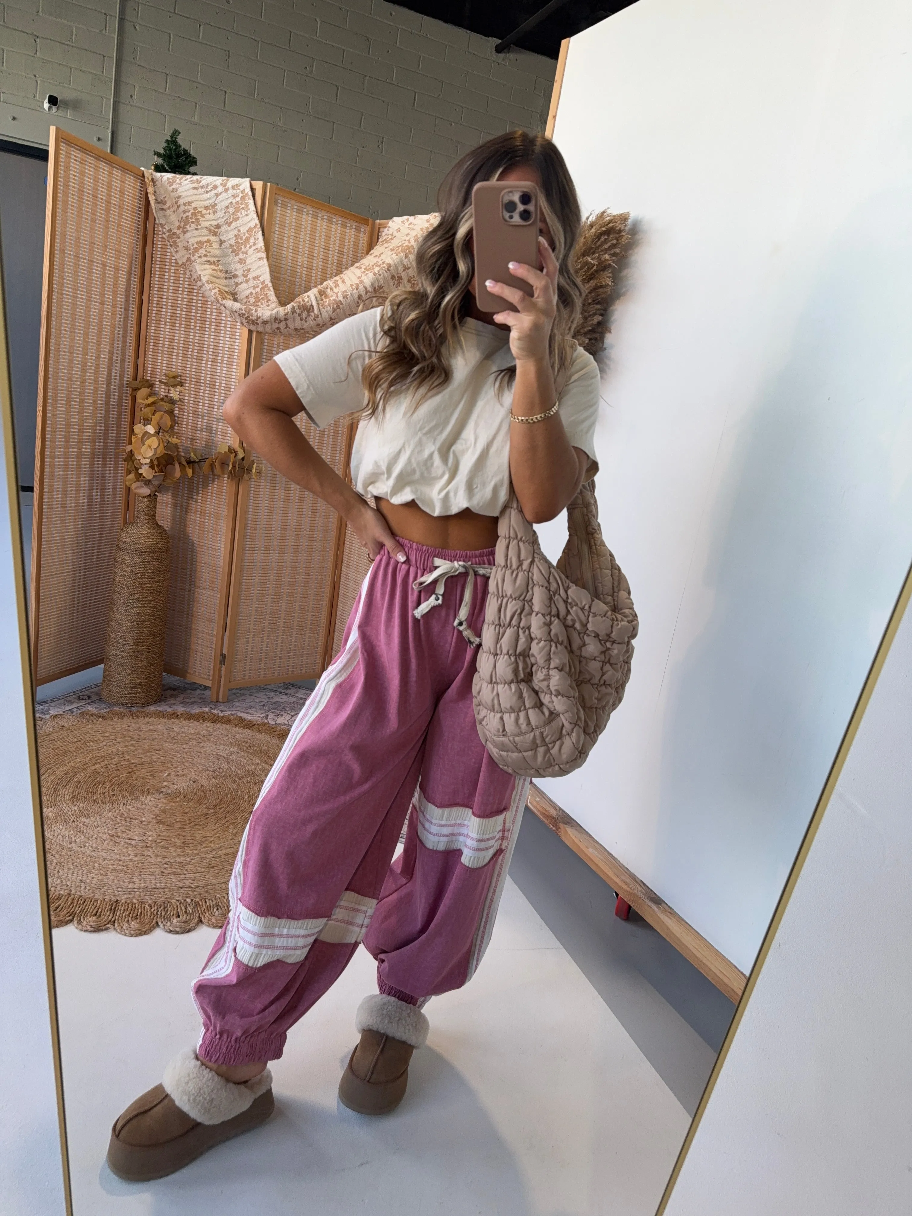 Toffee Haze Jogger Sweatpants Cloud Pink sold by Chic by Ally B product image thumbnail 3