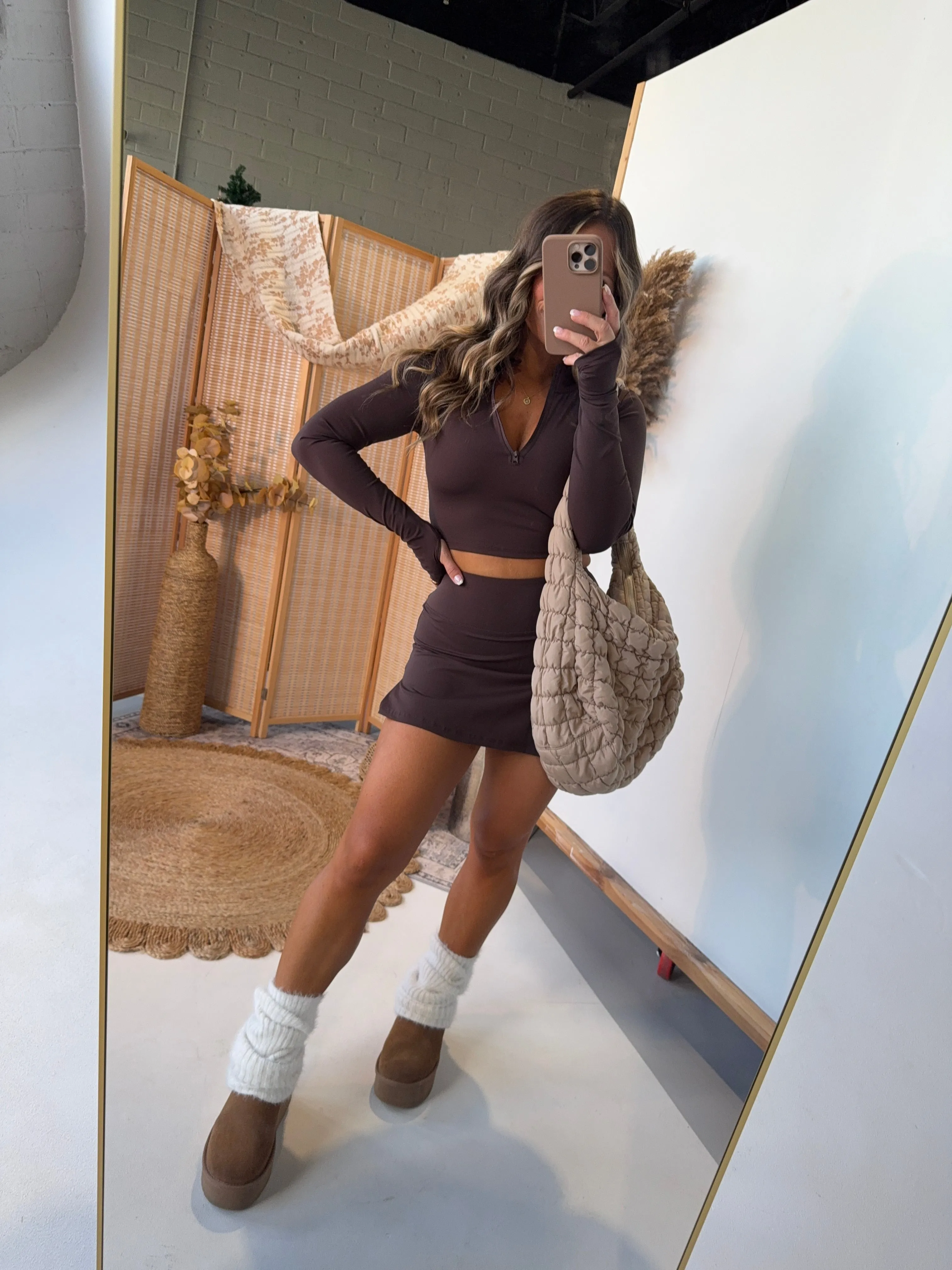 Pickle Ball Date Mini Skort Chocolate sold by Chic by Ally B product image thumbnail 5