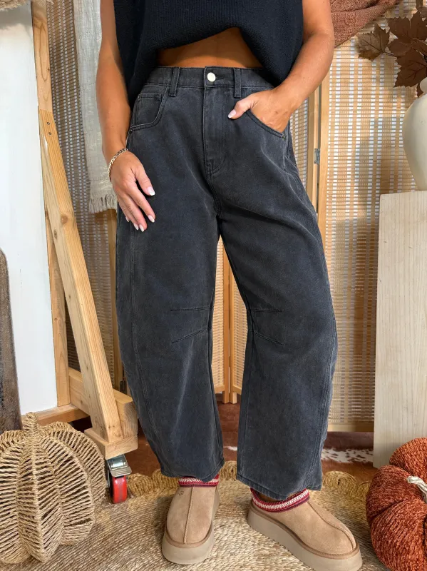 For the Season Barrel Jeans Washed Black sold by Chic by Ally B
