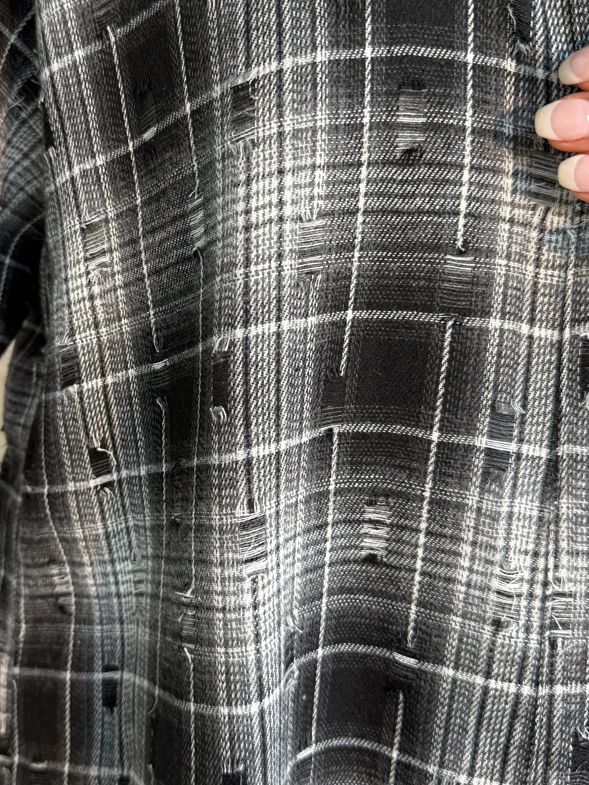 Harvest Haute Distressed Button Up Black sold by Chic by Ally B product image thumbnail 3