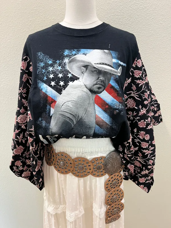 Jason Aldean Mix & Match Tee Black Floral sold by Chic by Ally B