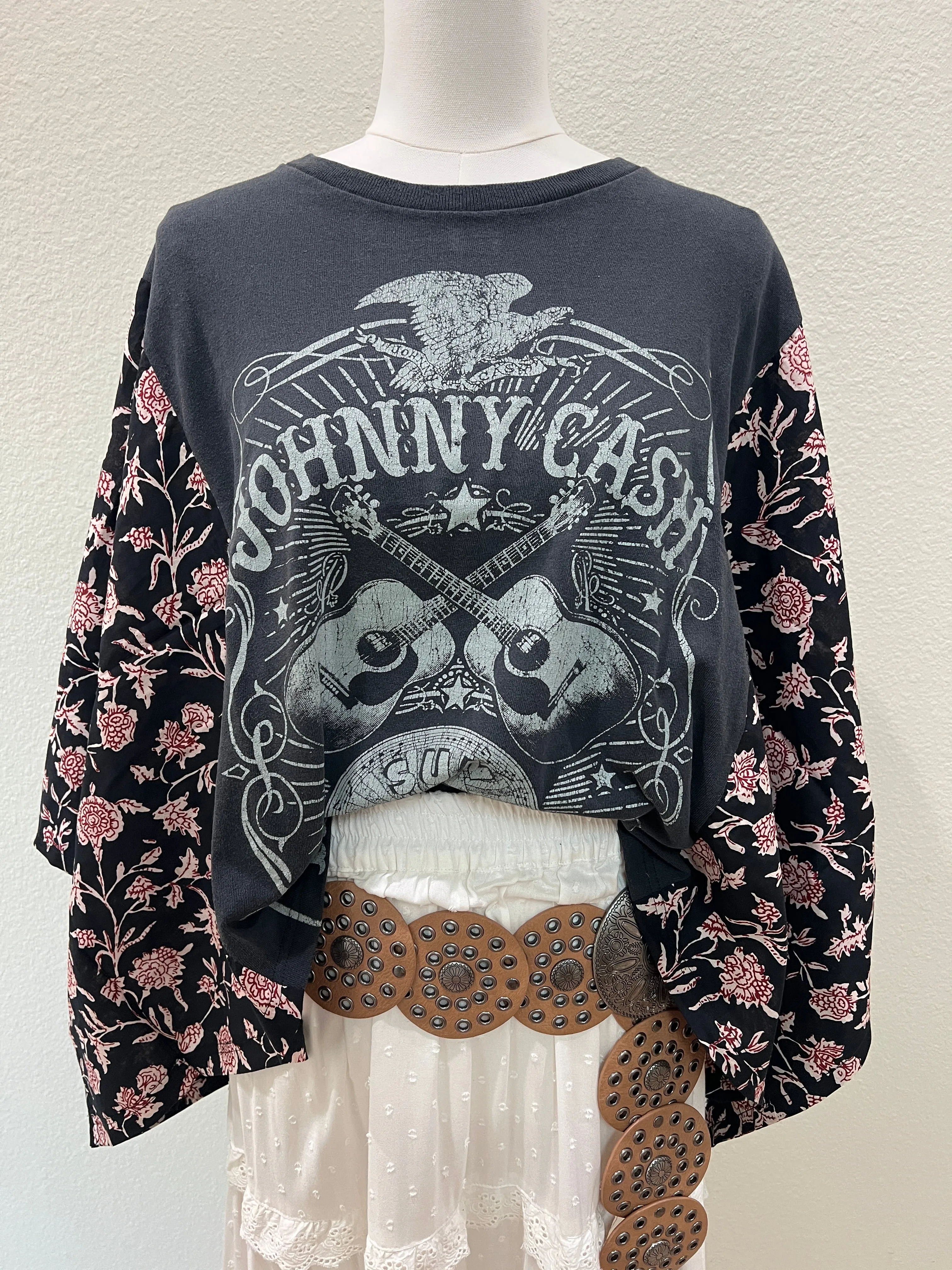 Johnny Cash Mix & Match Tee Grey Floral sold by Chic by Ally B