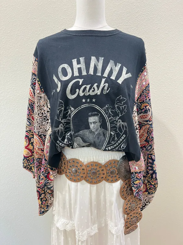 Johnny Cash Mix & Match Tee Black Floral sold by Chic by Ally B