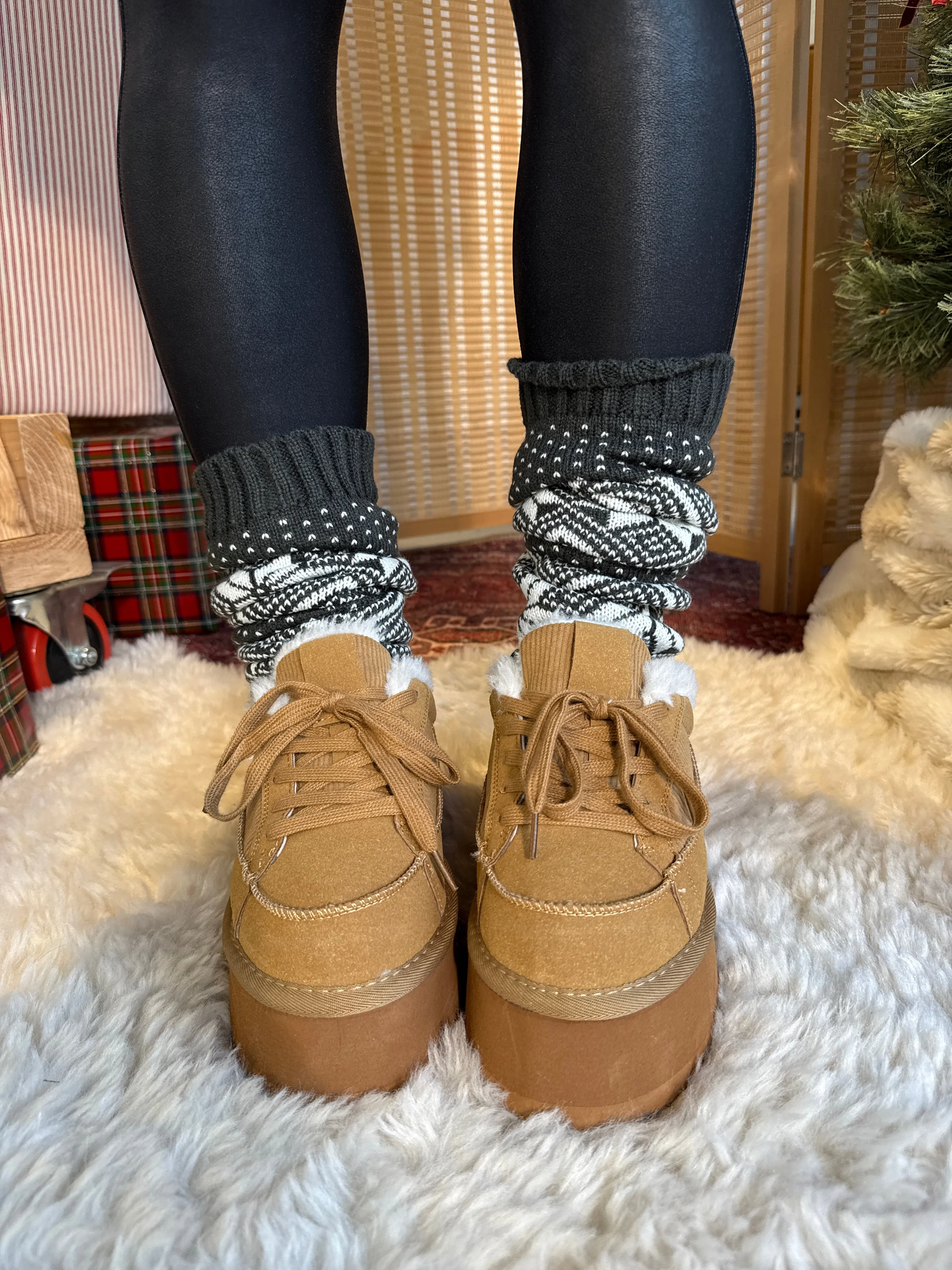 Snow Fall Leg Warmers Charcoal sold by Chic by Ally B product image thumbnail 3