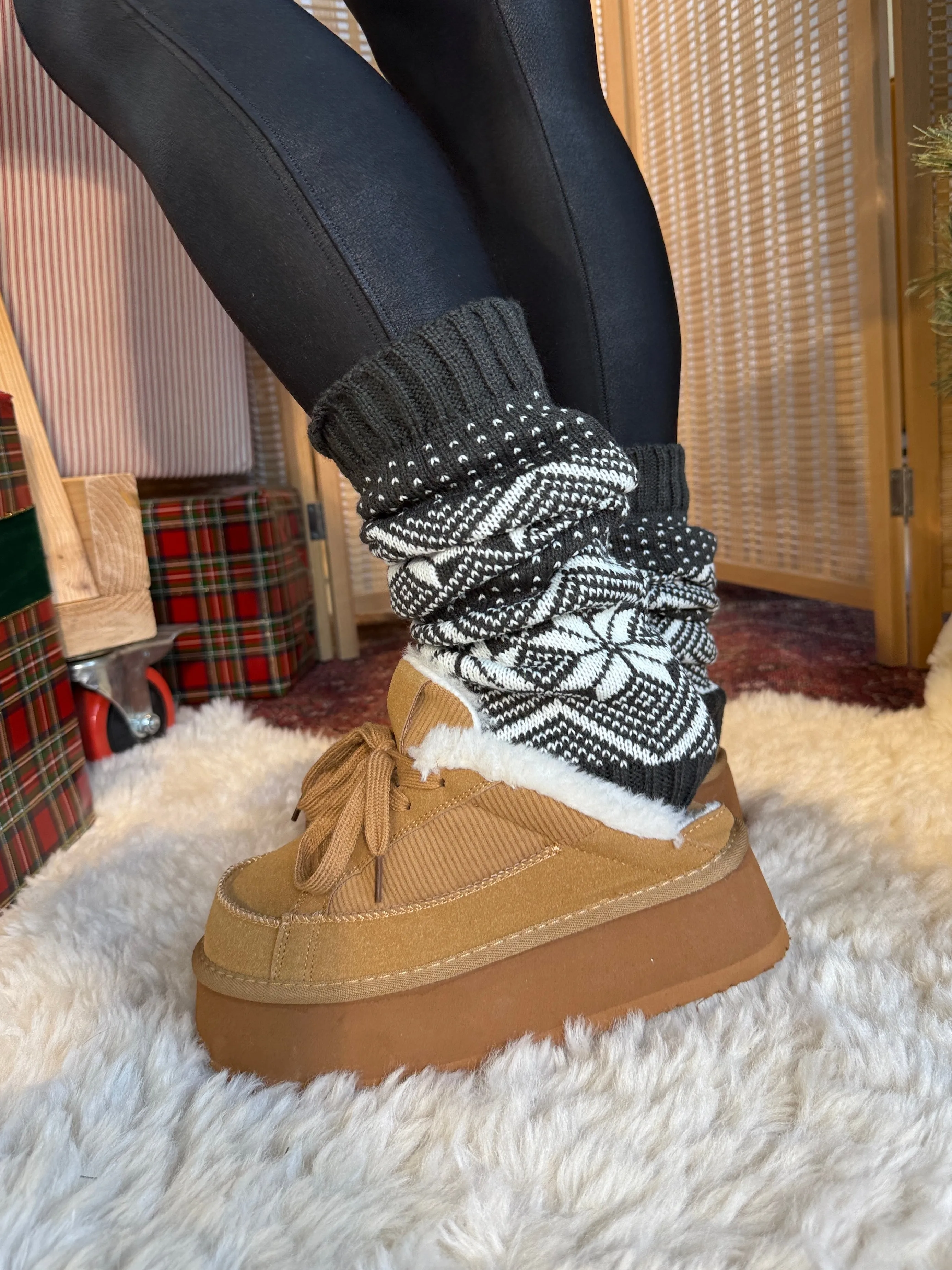 Snow Fall Leg Warmers Charcoal sold by Chic by Ally B product image thumbnail 4