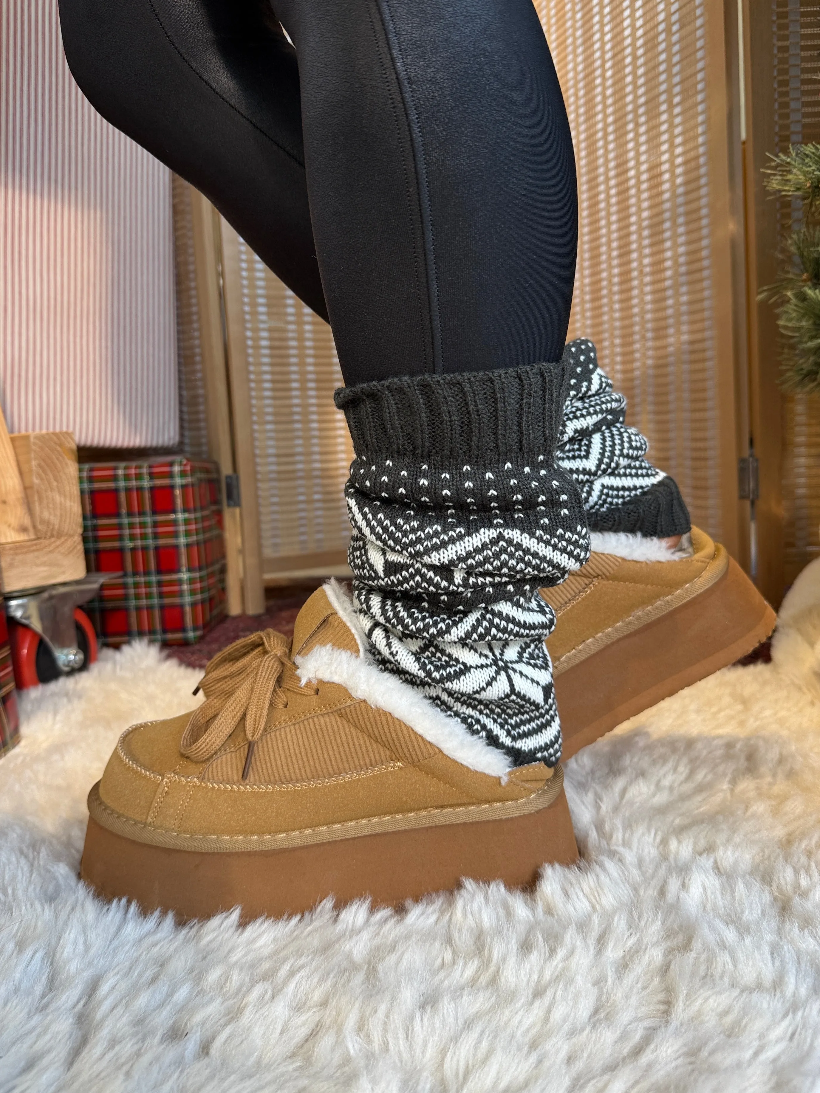 Snow Fall Leg Warmers Charcoal sold by Chic by Ally B