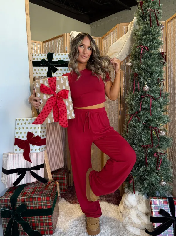 Early 2000's Knit Lounge Pants Cherry sold by Chic by Ally B