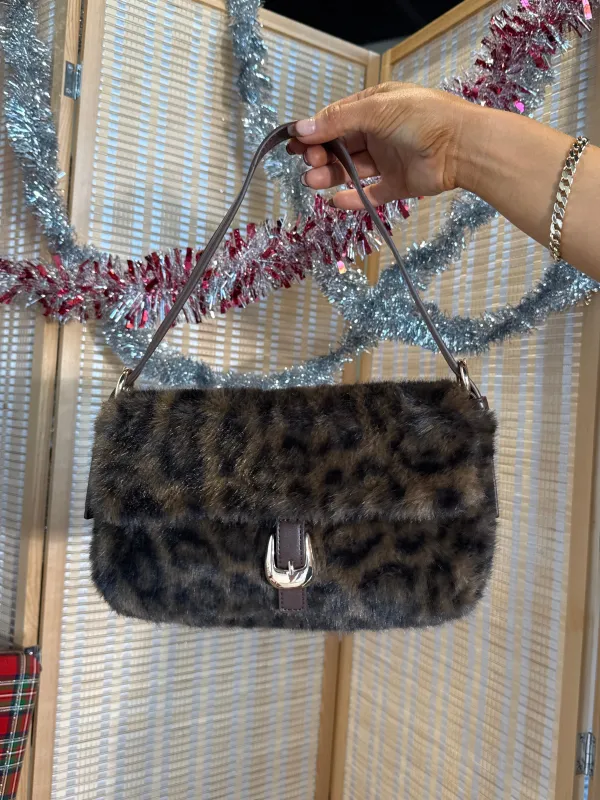 Gloria Faux Fur Shoulder Bag Leopard sold by Chic by Ally B