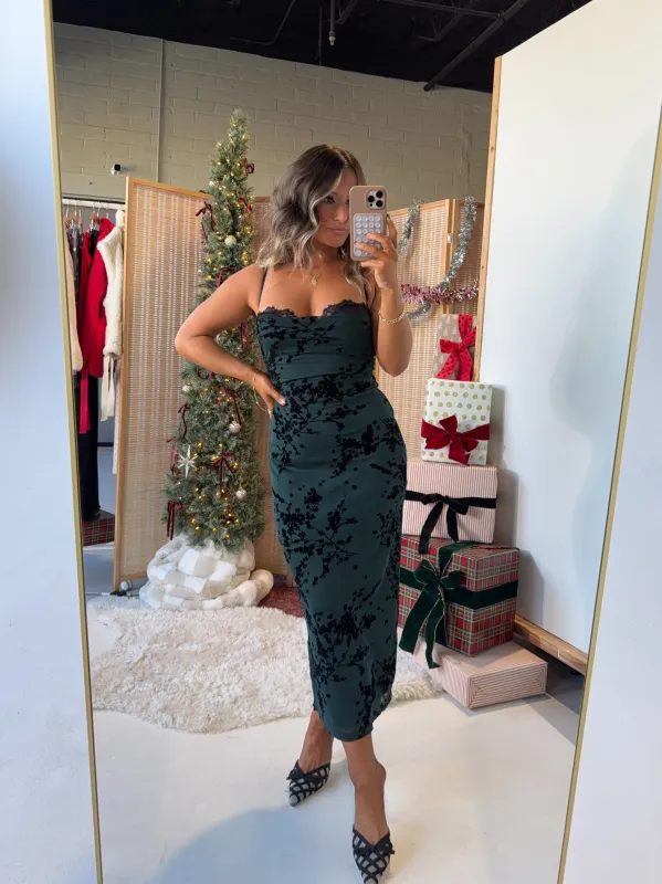 Emerald Jewels Mesh Midi Dress sold by Chic by Ally B