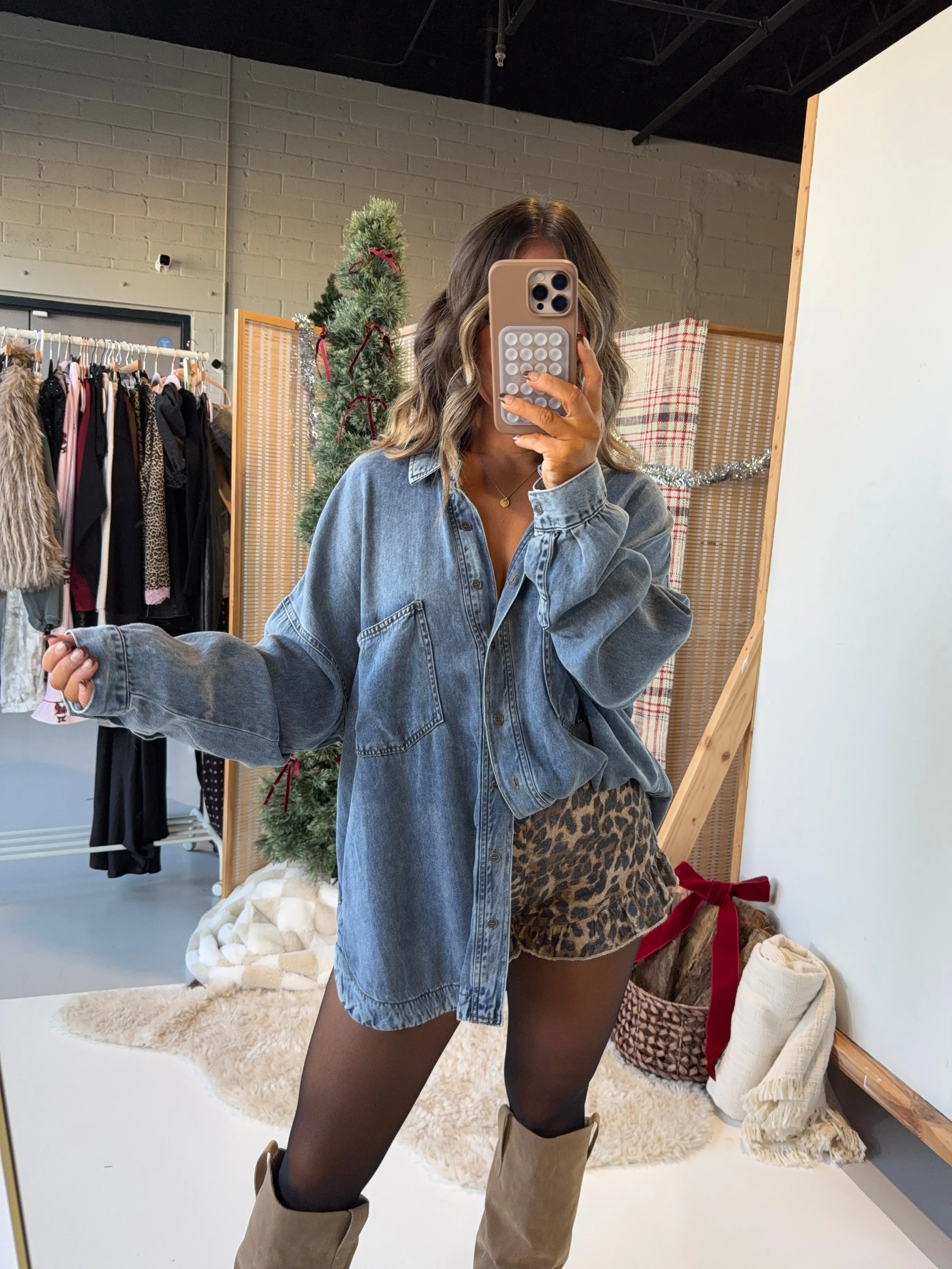 Late Evenings Button Down Chambray sold by Chic by Ally B product image thumbnail 4