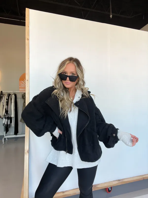 Teddy Moto Jacket Black sold by Chic by Ally B