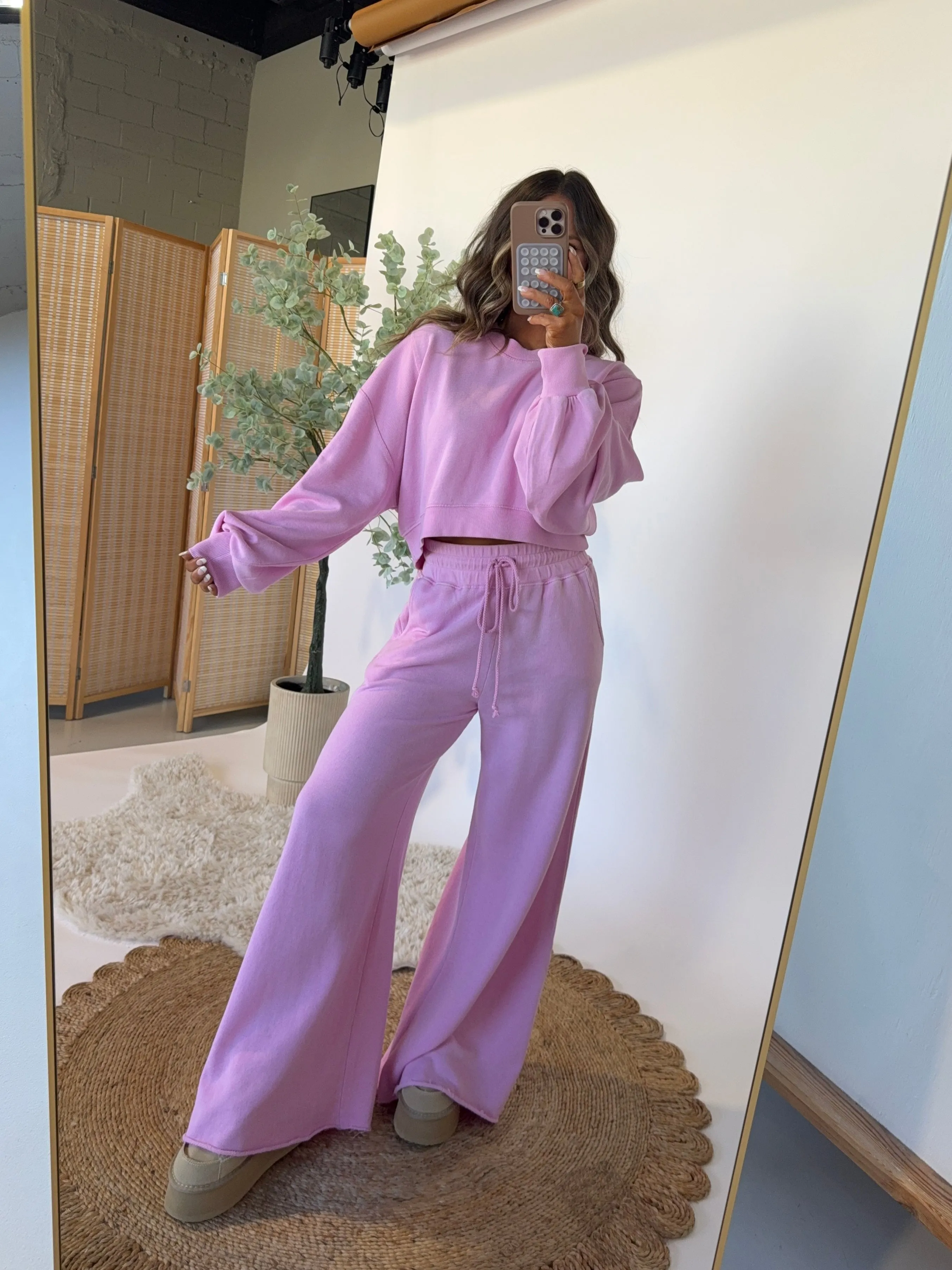 Coffee Shop Mornings Sweatpants Bubble Gum sold by Chic by Ally B product image thumbnail 3