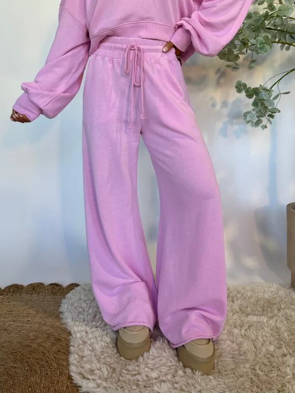 Coffee Shop Mornings Sweatpants Bubble Gum sold by Chic by Ally B