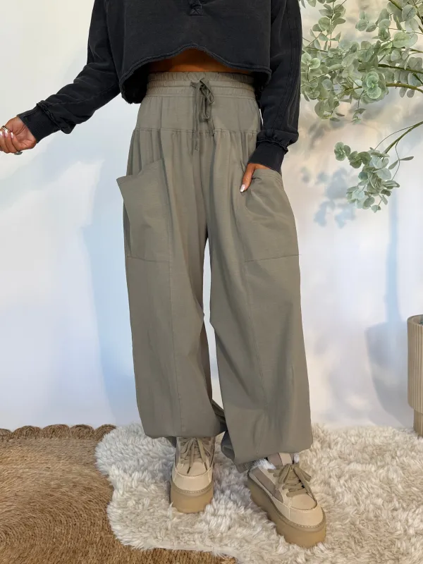 Morning Dew Joggers Warm Grey sold by Chic by Ally B