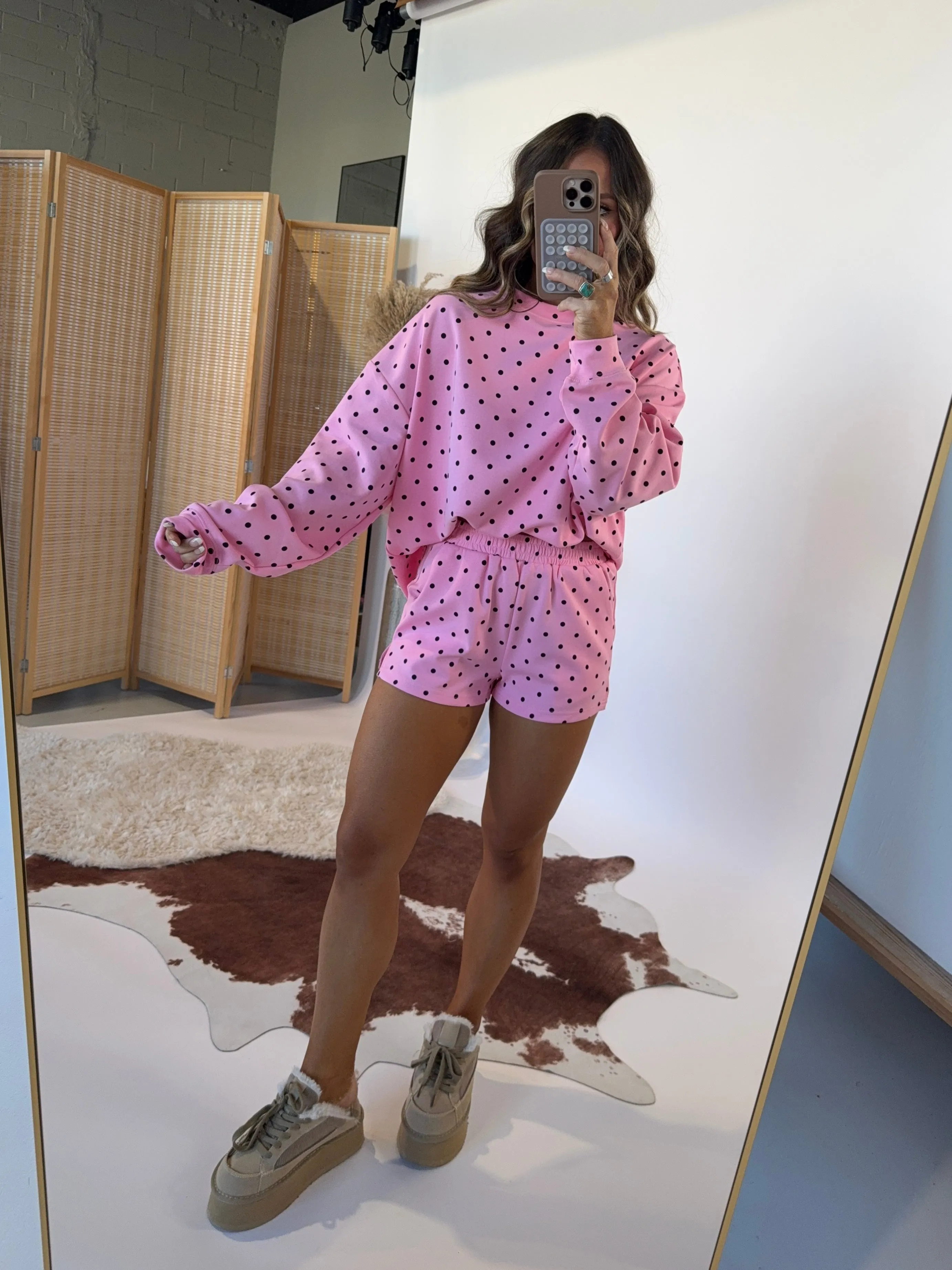 Colorpop Lounge Shorts Set Pink sold by Chic by Ally B product image thumbnail 4