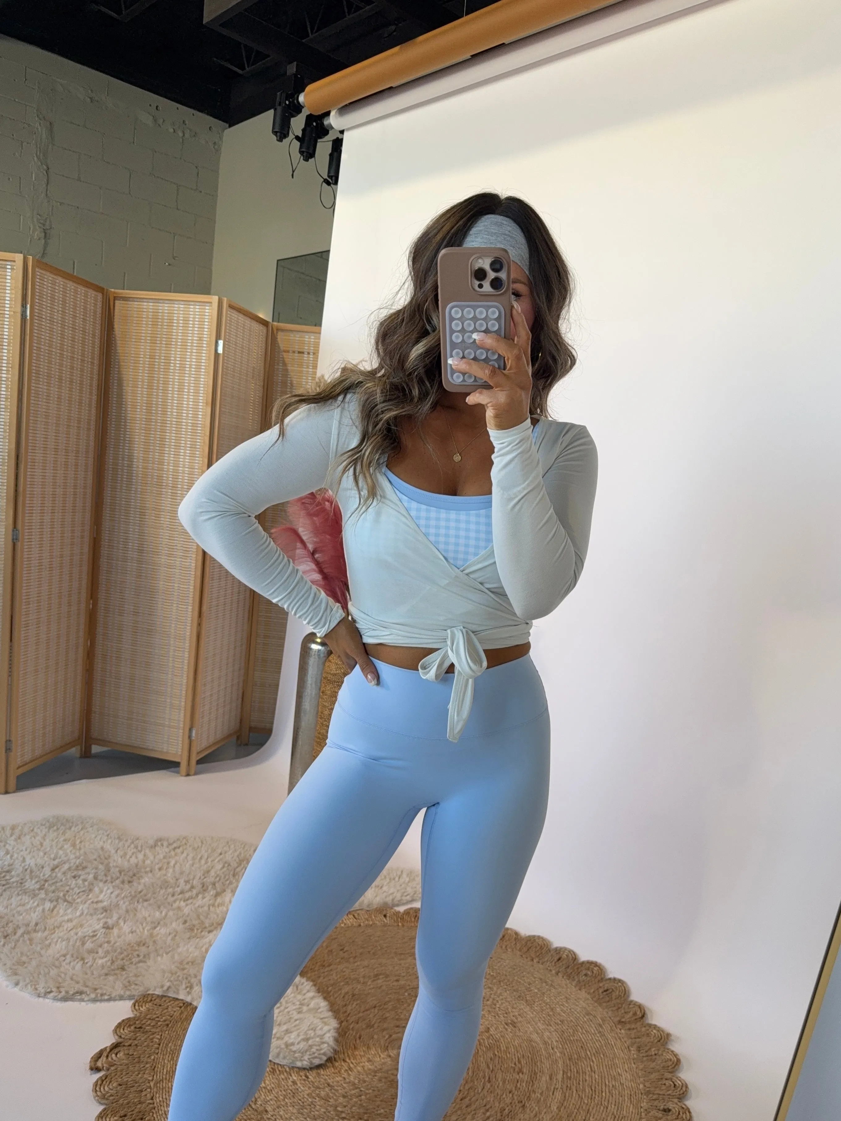 Soft Strength Sports Bra Blue Gingham sold by Chic by Ally B product image thumbnail 2