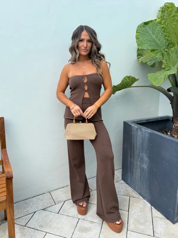 Quincy Pants Set Chocolate Brown sold by Chic by Ally B