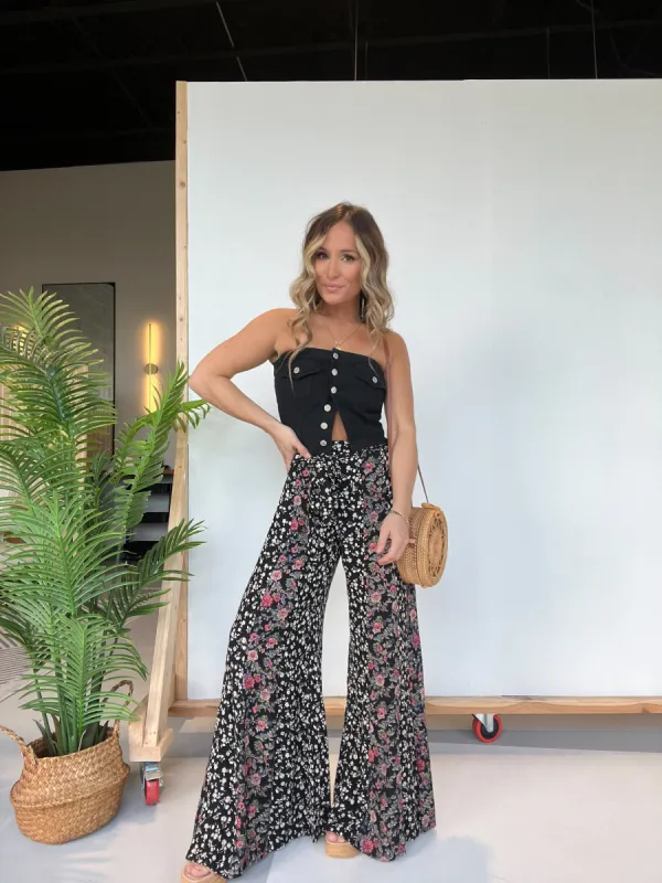 Flower Child Boho Pants Black Multi sold by Chic by Ally B