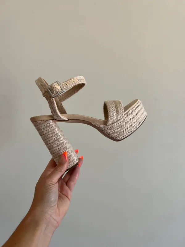 BEACH BOUND RAFFIA HEELS sold by Chic by Ally B