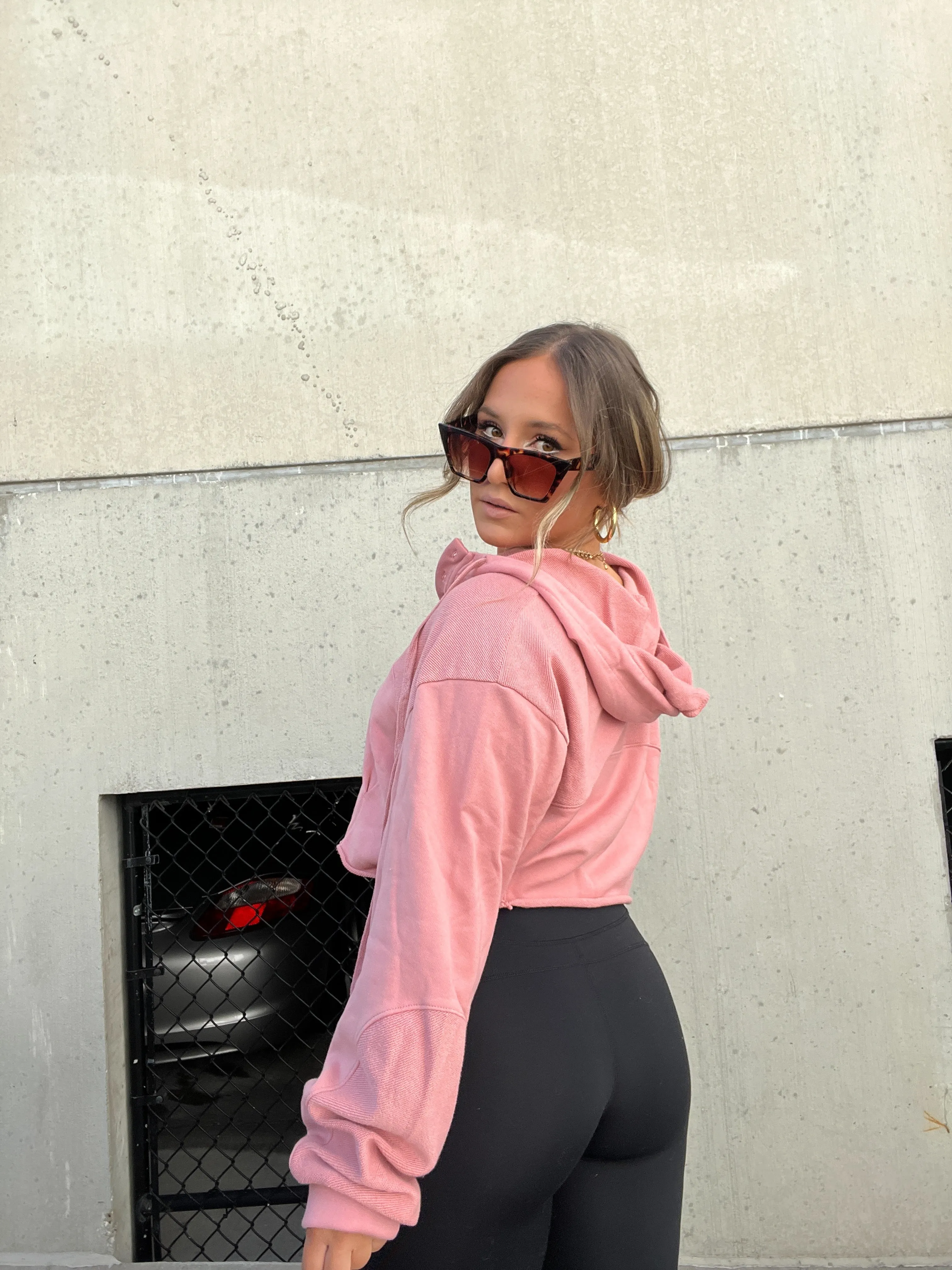 Pink Into You Cropped Hoodie sold by Chic by Ally B product image thumbnail 3