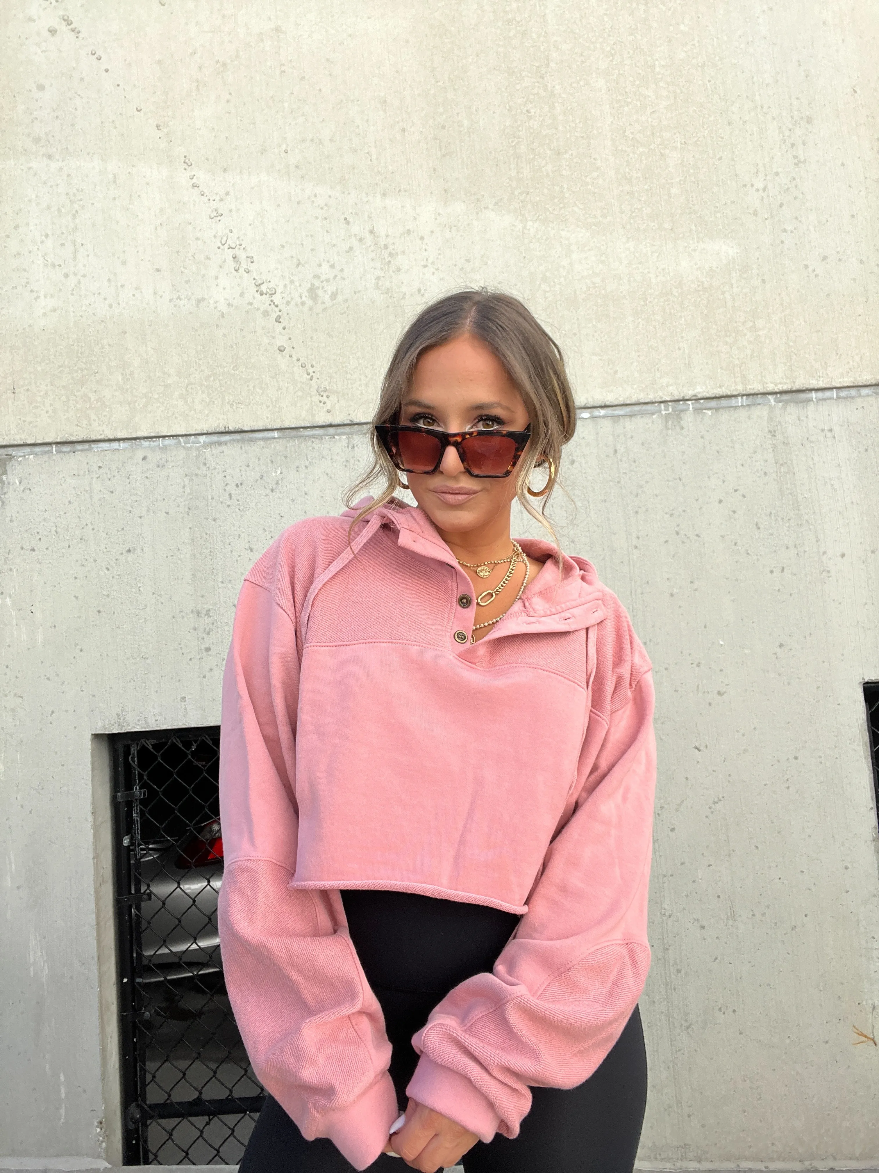 Pink Into You Cropped Hoodie sold by Chic by Ally B product image thumbnail 4